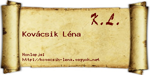 Kovácsik Léna névjegykártya